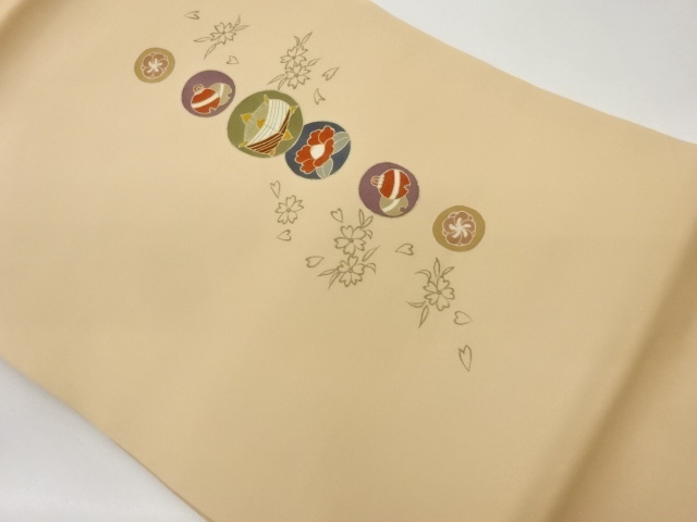 JAPANESE NAGOYA OBI / SHIOZE / KINSAI / SPOOL & FLOWERS